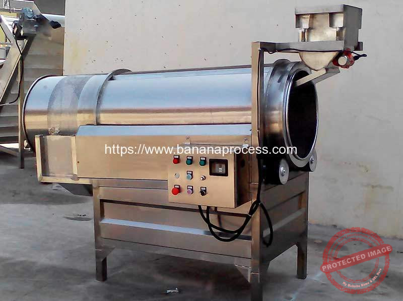 Continuous-Rotary-Drum-Frying-Banana-Chips-Flavoring-Machine
